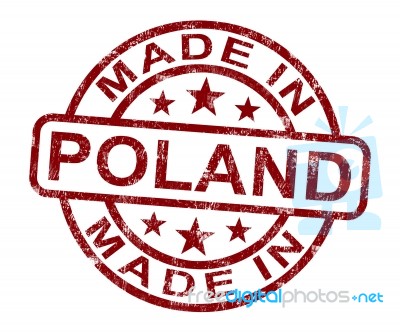 Made In Poland Stamp Stock Image