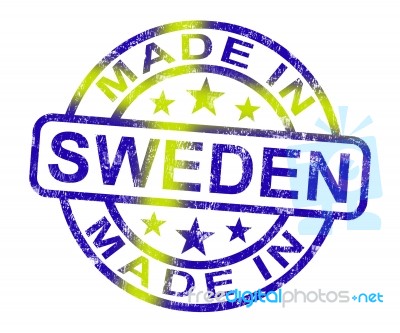 Made In Sweden Stamp Stock Image