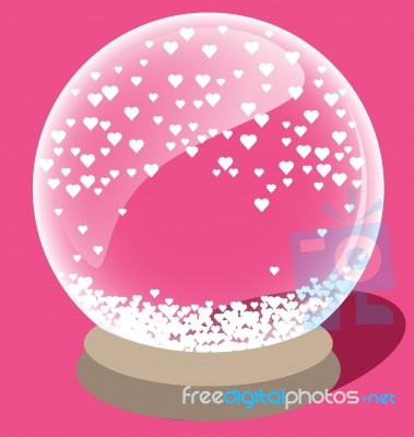 Magic Crystal Ball With Small White Heart Inside Stock Image