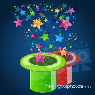 Magic Hat With Stars Stock Image