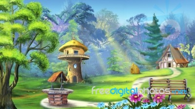 Magic House In A Forest Stock Image