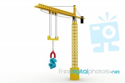 Magnet With Chain And Dollar Signs Stock Image