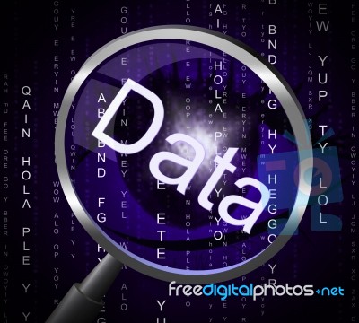 Magnifier Data Represents Information Magnifying And Magnification Stock Image