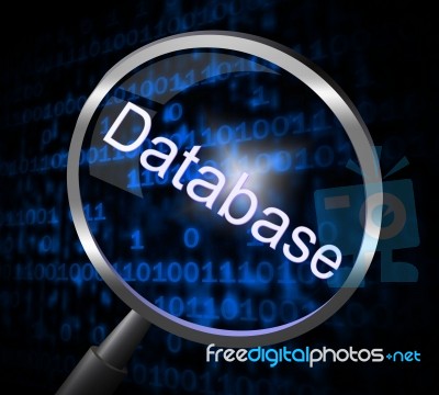 Magnifier Databases Represents Searching Magnification And Searches Stock Image