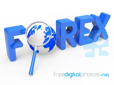 Magnifier Forex Shows Currency Exchange And Fx Stock Image