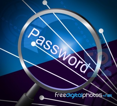 Magnifier Password Shows Log In And Accessible Stock Image