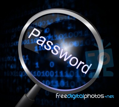 Magnifier Password Shows Sign In And Account Stock Image