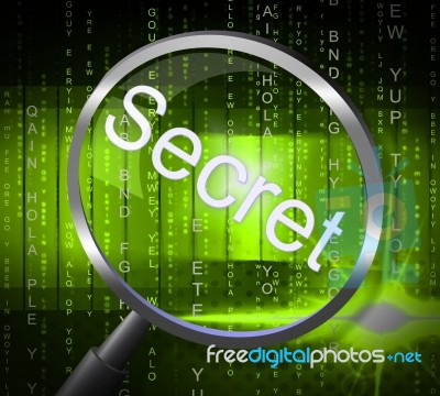 Magnifier Secret Represents Secretly Undisclosed And Secrets Stock Image