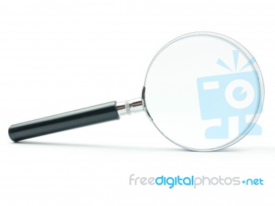 Magnifying Glass On White Stock Photo