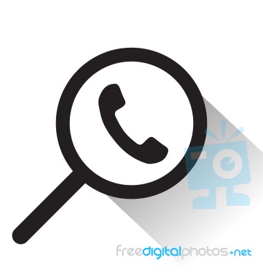 Magnifying Glass With Telephone Icon Stock Image