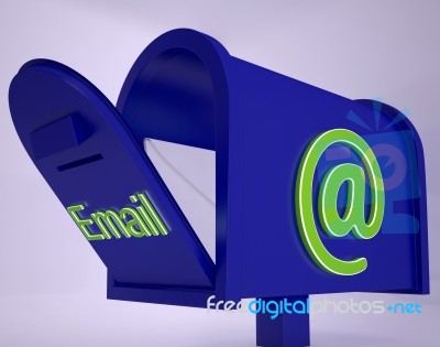 Mail On Email Box Shows Received Emails Stock Image