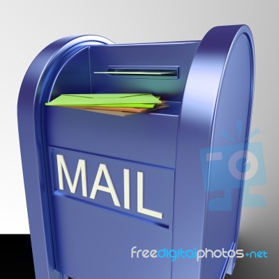 Mail On Mailbox Showing Delivered Correspondence Stock Image