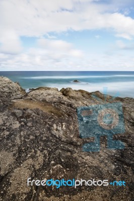 Main Beach On Stradbroke Island, Queensland Stock Photo