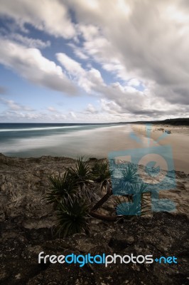 Main Beach On Stradbroke Island, Queensland Stock Photo