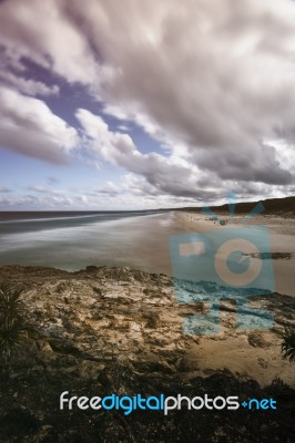 Main Beach On Stradbroke Island, Queensland Stock Photo