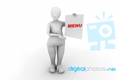 Main Menu With Waiter Stock Image