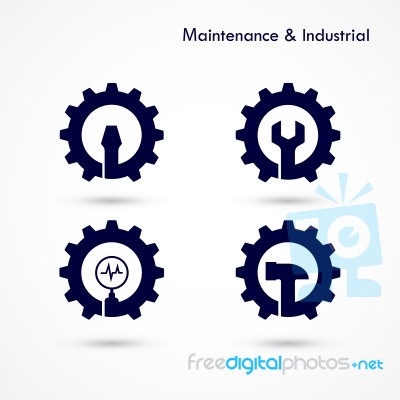 Maintenance And Repair Logo Elements Design.maintenance Service Stock Image