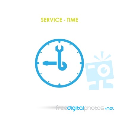 Maintenance And Repair Time.repair Logo Elements Design Stock Image