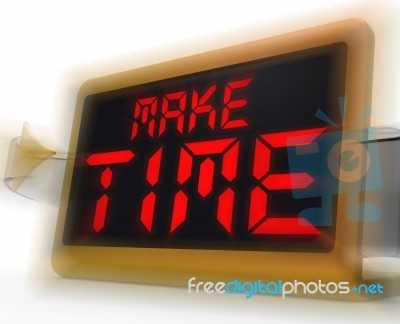 Make Time Digital Clock Means Fit In What Matters Stock Image