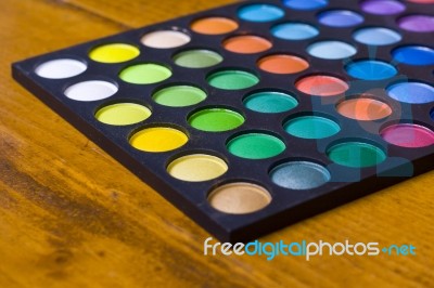 Make-up Colorful Eyeshadow Palettes Stock Photo