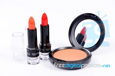 Makeup Accessory On White Background Stock Photo