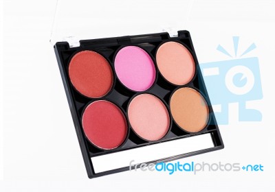 Makeup Blush Palette Circle Shades Colorful Stock Photo