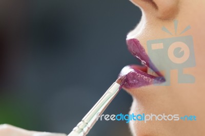 Makeup Procedure Stock Photo