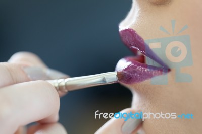 Makeup Procedure Stock Photo