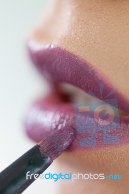 Makeup Procedure Stock Photo