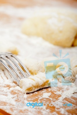 Making Fresh Italian Potato Gnocchi Stock Photo