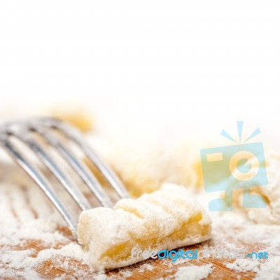 Making Fresh Italian Potato Gnocchi Stock Photo