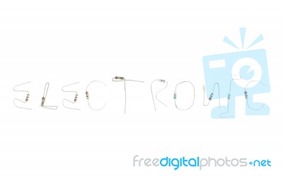 Making Words With Resistors, Electronic Stock Photo