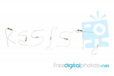 Making Words With Resistors, Resist Stock Photo