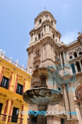 Malaga, Andalucia/spain - July 5 : Baroque Bishop's Palace Desig… Stock Photo