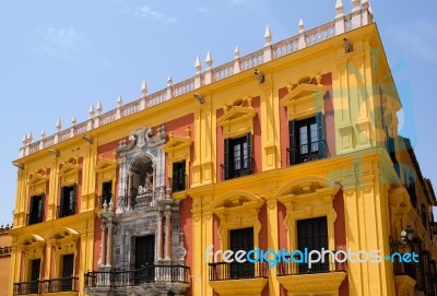 Malaga, Andalucia/spain - July 5 : Baroque Bishop's Palace Desig… Stock Photo