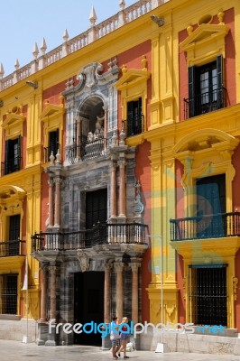 Malaga, Andalucia/spain - July 5 : Baroque Bishop's Palace Desig… Stock Photo