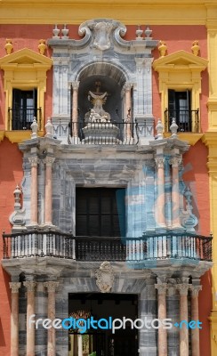 Malaga, Andalucia/spain - July 5 : Baroque Bishop's Palace Desig… Stock Photo