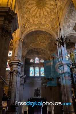 Malaga, Andalucia/spain - July 5 : Interior View Of The Cathedra… Stock Photo