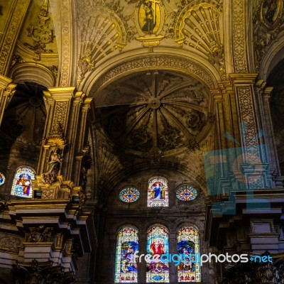 Malaga, Andalucia/spain - July 5 : Interior View Of The Cathedra… Stock Photo