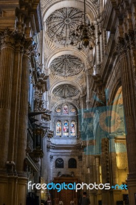 Malaga, Andalucia/spain - July 5 : Interior View Of The Cathedra… Stock Photo