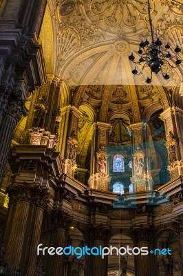 Malaga, Andalucia/spain - July 5 : Interior View Of The Cathedra… Stock Photo