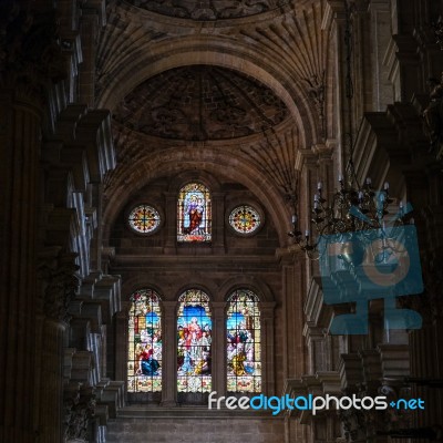 Malaga, Andalucia/spain - July 5 : Interior View Of The Cathedra… Stock Photo