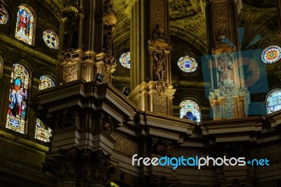 Malaga, Andalucia/spain - July 5 : Interior View Of The Cathedra… Stock Photo