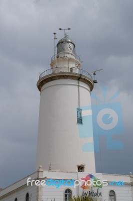 Malaga, Andalucia/spain - July 5 : Lighthouse In The Harbour Are… Stock Photo