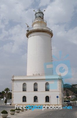 Malaga, Andalucia/spain - July 5 : Lighthouse In The Harbour Are… Stock Photo