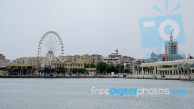 Malaga, Andalucia/spain - July 5 : View Across The Harbour To Th… Stock Photo