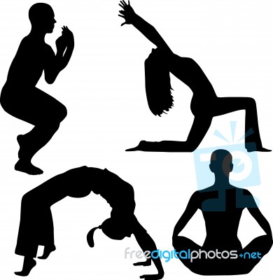 Male And Female Doing Yoga Stock Image