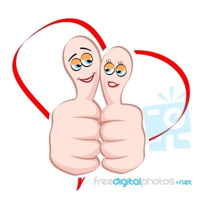 Male And Female Icon On Thumb Stock Image