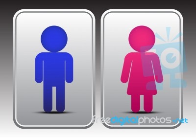 Male And Female Restroom Icon Stock Image