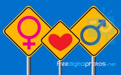 Male And Female Sign In Traffic Sign Stock Image